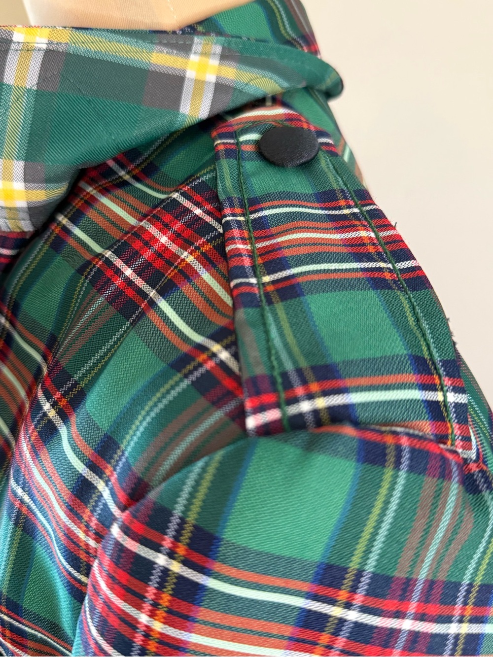Preppy Green Red Tartan Plaid blazer jacket lined split hem SZ M - Picture 5 of 11